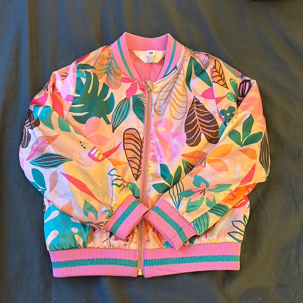 Fun! Floral! Spring Satin Jacket - Size 6 H&M